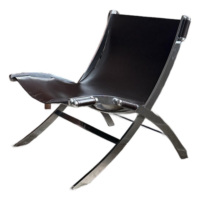 Vintage Chrome Scissor Chairs Attributed to Antonio Citterio For Sale