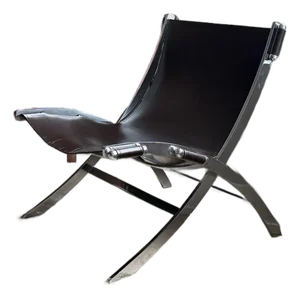 Vintage Chrome Scissor Chairs Attributed to Antonio Citterio