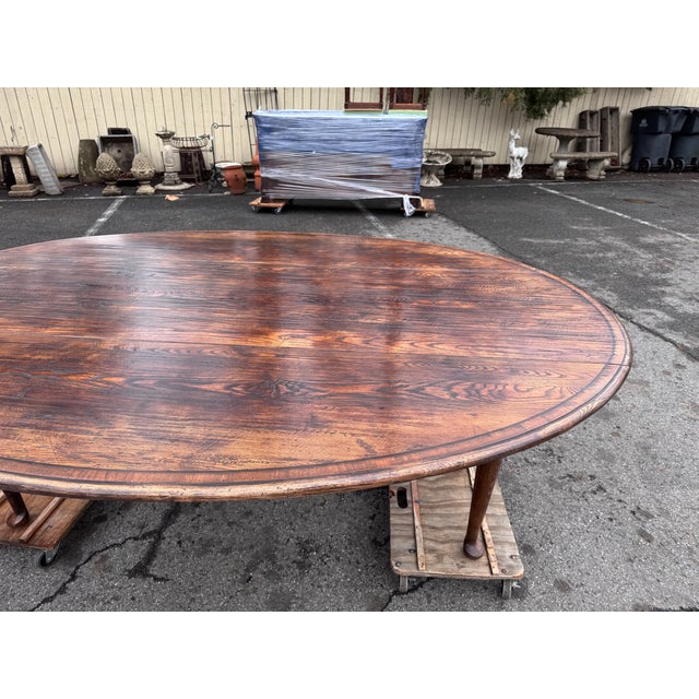 84" English Oval Dining Table For Sale - Image 4 of 12