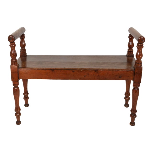 Late Victorian Mahogany Window Bench With Raised Arms English, Circa 1890 For Sale