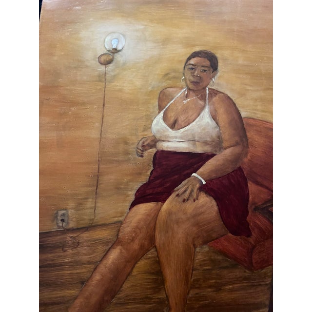 Paint Chelsie Kirkey "Ayanna" Contemporary African American Portrait Oil Painting, 2023 For Sale - Image 7 of 12