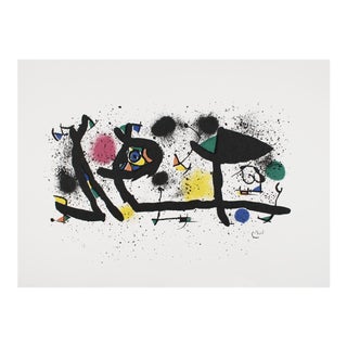 Joan Miro 'Sculpture' Surrealism Multicolor,Black & White,Green,Yellow,Pink,Blue France Lithograph For Sale