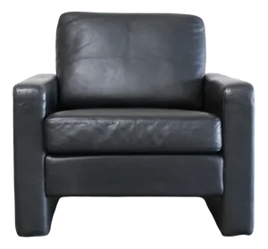 Set of Vintage Conseta Black Leather Armchairs from Cor