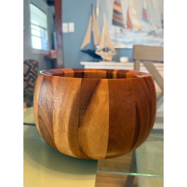 Dansk 1970s Dansk Ihq Jens Quistgaard Wood Salad Bowl and Tong Set For Sale - Image 4 of 6