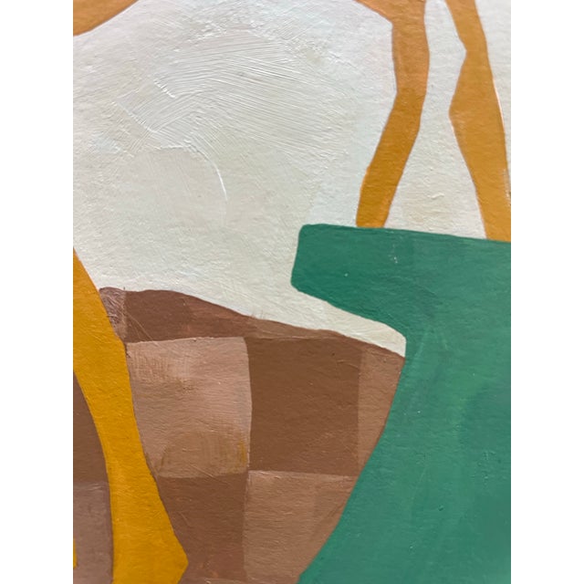 Mid-Century Modern 2026 "Prestazione" Abstract Still Life Painting on Cotton Paper by Artist r.k. Red For Sale - Image 3 of 4