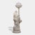Stone Pair of Monumental Antique Italian Carved Alabaster Venus & Cupid Figural Torchiere Lamps on Black Marble Pedestals For Sale - Image 7 of 12