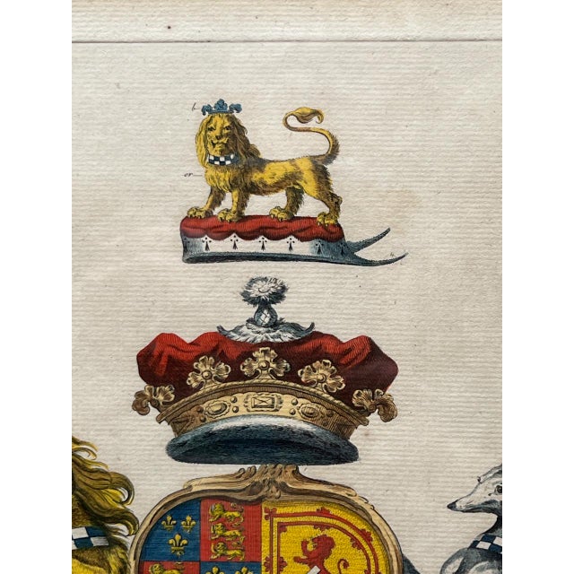 Pair of Framed 18th Century English Coat of Arms From Peerage Book For Sale - Image 9 of 10