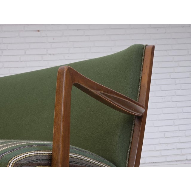 Danish Wool and Beech 2-Seater Sofa, 1960s For Sale - Image 15 of 18