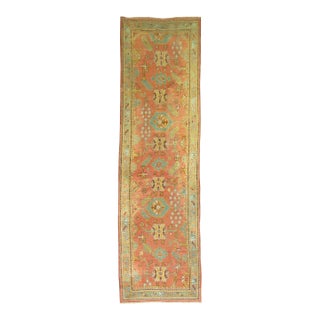Antique Zabihi Collection Turkish Oushak Runner - 4' x 14'9" For Sale