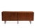 Among my favorite things, a Florence Knoll credenza, four sliding doors with leather pulls. This example is marked on the...