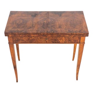 Directoire 1800 Walnut Burl Gaming Table For Sale