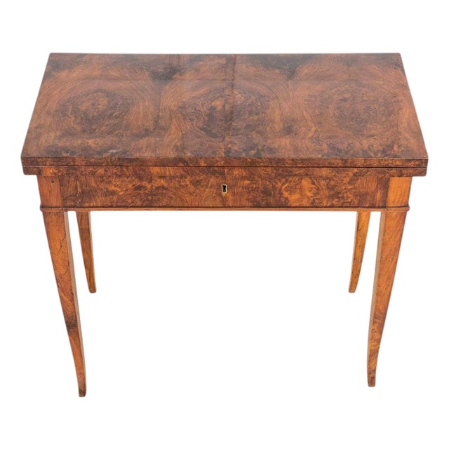 Directoire 1800 Walnut Burl Gaming Table For Sale