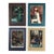 Hand-Colored Abstract Block Prints in Acrylic Frame by Beato P. Set of 4 For Sale