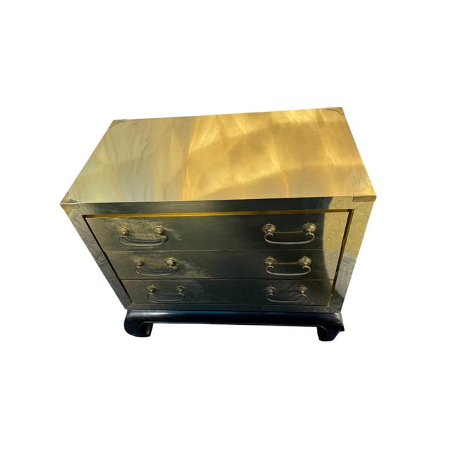 Mid-Century Modern 1970's Sarreid Ltd. Attributed Brass Clad Chest For Sale - Image 3 of 12