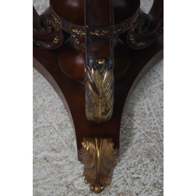 Maitland Smith Round Inlaid Mahogany Center Table For Sale - Image 13 of 15