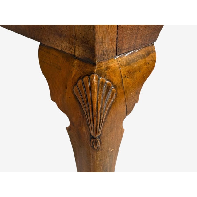 Wood Queen Anne, Lowboy Writing Desk, Crotch Mahogany Veneer, Walnut, England, 19th C. For Sale - Image 7 of 16