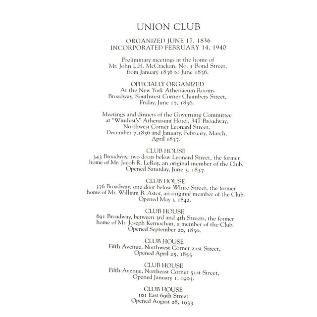 The Union Club of the City of New York 2011 Members' Annual For Sale - Image 10 of 11