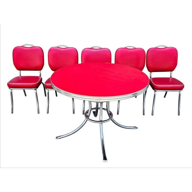 Vintage Table and Chairs Dining Set by Acme For Sale - Image 9 of 18