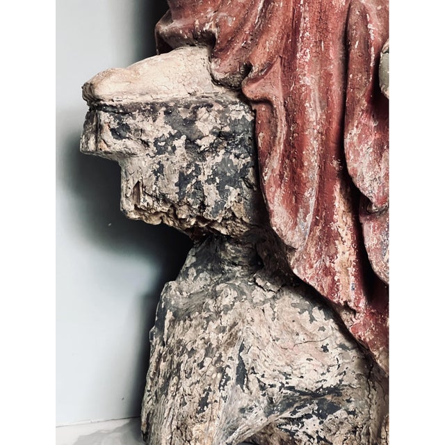 18th Century Monumental Chinese Polychromed Seated Guanyin Statute For Sale - Image 10 of 11