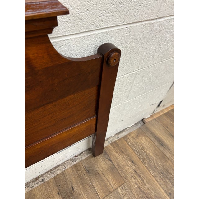 Vintage Twin Size Victorian Eastlake Carved Headboard and Footboard For Sale - Image 9 of 15