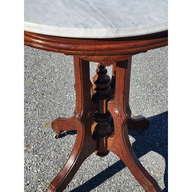 19th Century American Victorian Marble Side Table For Sale - Image 13 of 18