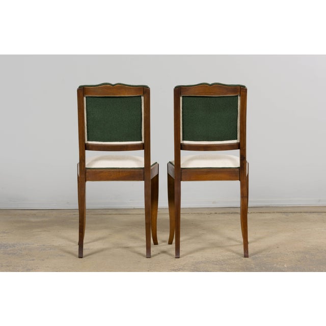 Set of Six 1930s French Art Deco Mustache Back Walnut Dining Chairs For Sale - Image 18 of 18