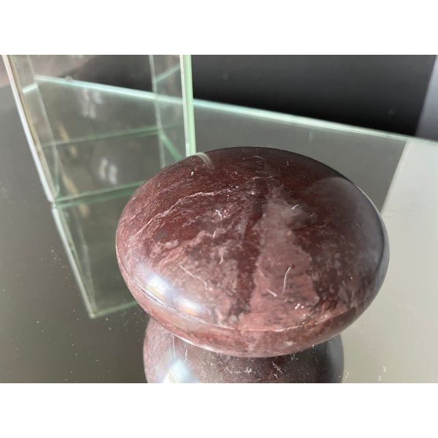 Purple Mid-Century, Traditional Style Jasper Carved Stone Box For Sale - Image 8 of 10