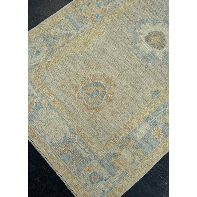 Turkish Turkish Oushak Runner Rug 2'11" x 6'7" #17541 For Sale - Image 3 of 8