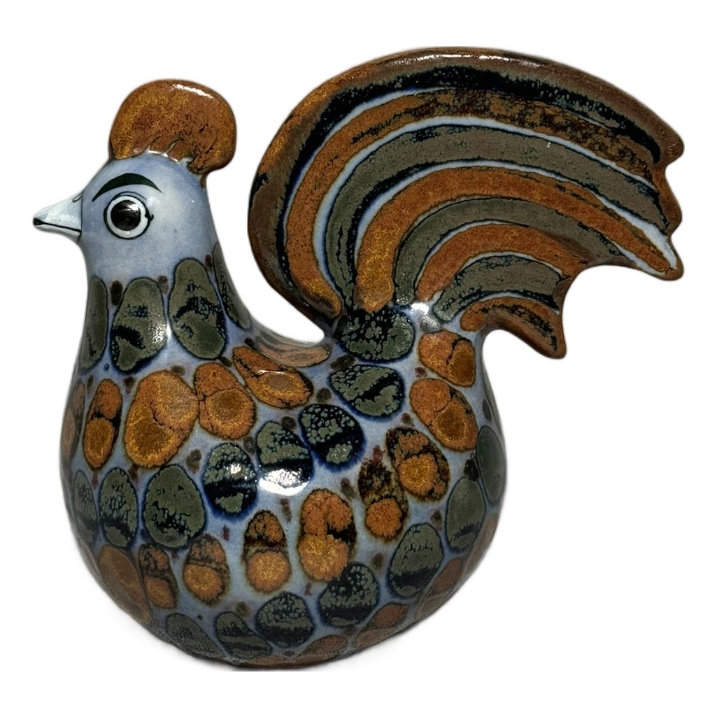 Large Hand-Painted Ceramic Talavera Bird Sculpture by Ken Edwards