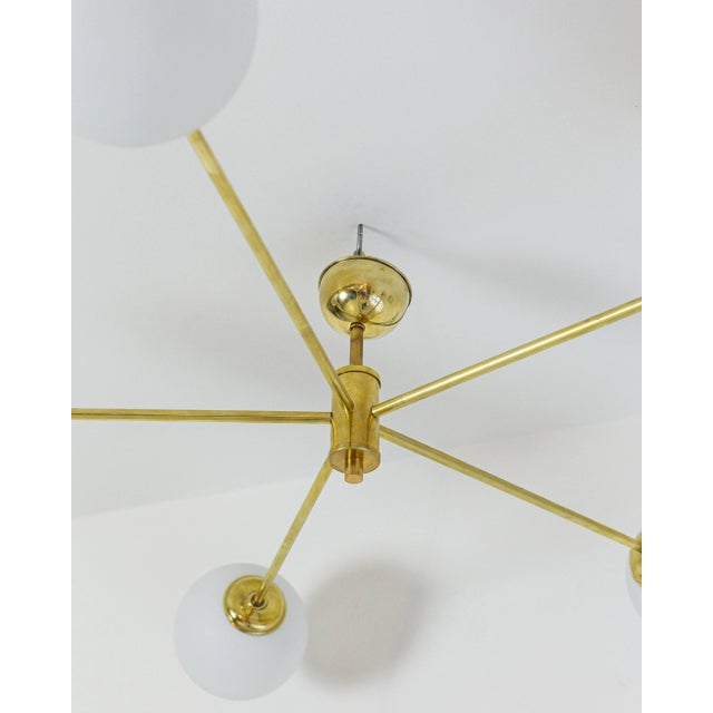 Sputnik Copper Pendant with Milk Glass Shades, in Flawless conditions. Designed 1970 to 1979 Up to 250V (Europe/UK...