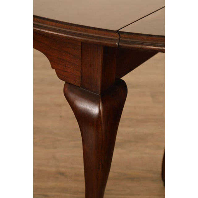 Ethan Allen Georgian Court Queen Anne Style Cherry Drop Leaf Side Table For Sale - Image 9 of 18