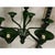 Contemporary Murano glass chandelier in decò style decorated in translucent dark green color which makes it extremely...