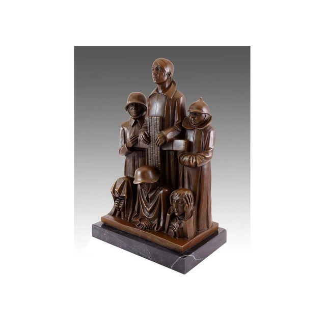 Metal Memorial Sculpture, 20th Century, Bronze For Sale - Image 7 of 9