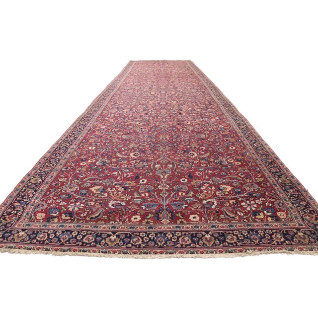 Victorian Antique Persian Mashhad Rug - 05'07 X 22'00 For Sale - Image 3 of 7