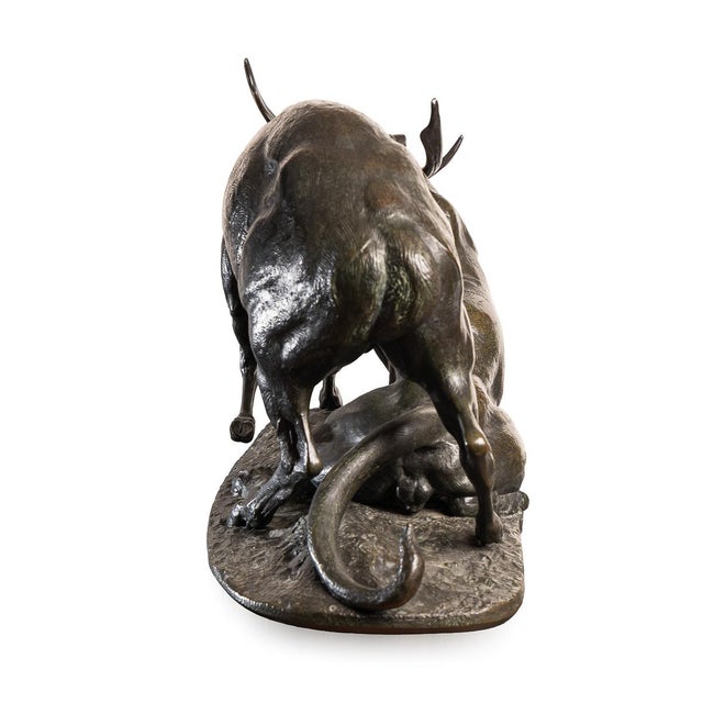 Metal Antoine-Louis Barye, Panther & Stag Hunting Scene, 1800, Bronze For Sale - Image 7 of 18
