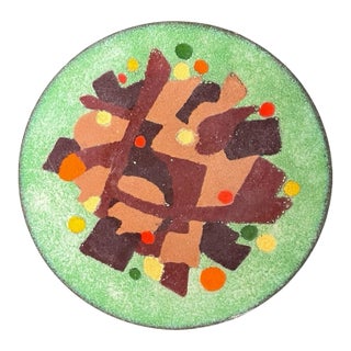 Mid 20th Century Small Modernist Enamel on Copper Dish For Sale