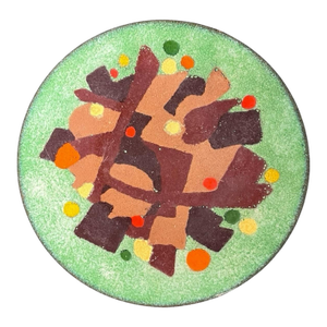 Mid 20th Century Small Modernist Enamel on Copper Dish