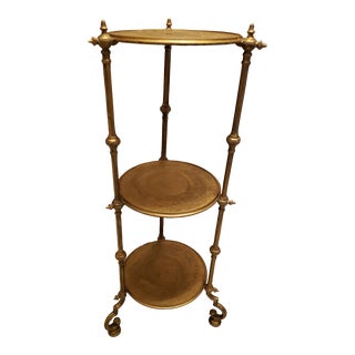 Late 20th Century Vintage Metal 3 Tier Stand For Sale