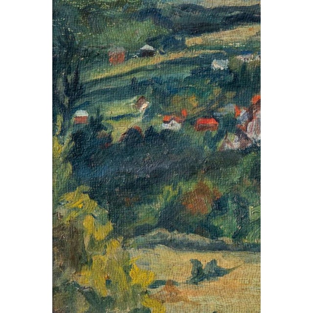 Belgian School, Village View, 1949, Oil Painting on Board For Sale - Image 4 of 9