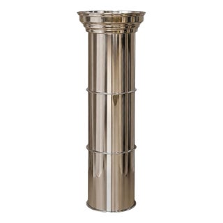 RL 11 Cylindrical Pedestal in Polished Aluminum by Caspal For Sale