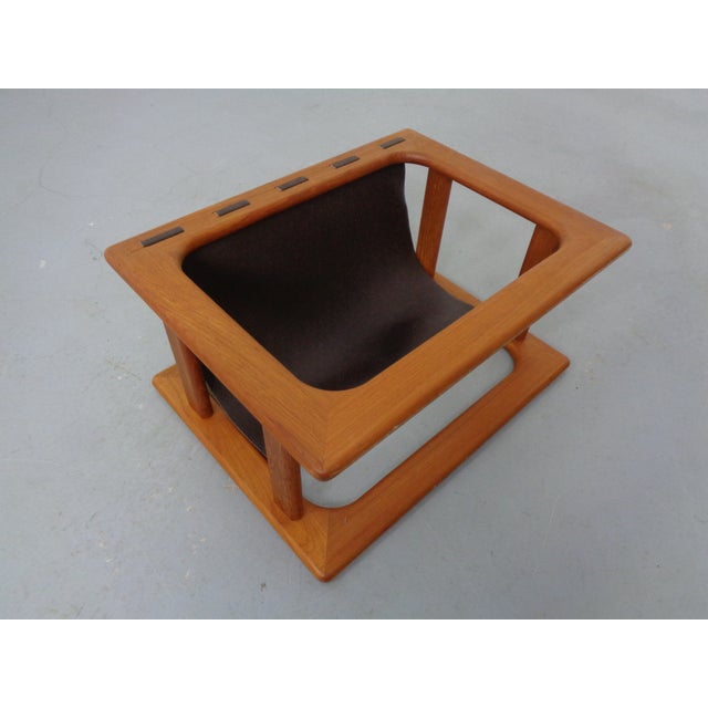 Teak & Suede Magazine Rack from Aksel Kjersgaard for Salin Mobler, Denmark, 1960s by Aksel Kjersgaard For Sale - Image 9 of 11