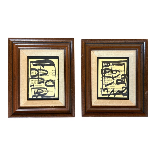 Two Contemporary Original Abstract Marker Drawings by Wayne Cunningham- Set of Two For Sale