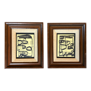 Two Contemporary Original Abstract Marker Drawings by Wayne Cunningham- Set of Two