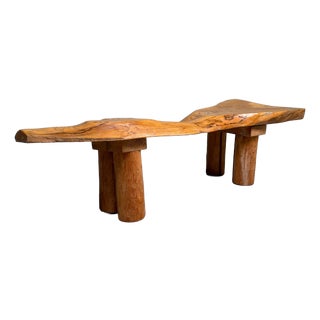 Japanese Organic Live Edge Side Table in Zelkova Wood, 1960s For Sale