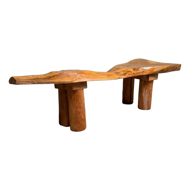 Japanese Organic Live Edge Side Table in Zelkova Wood, 1960s For Sale