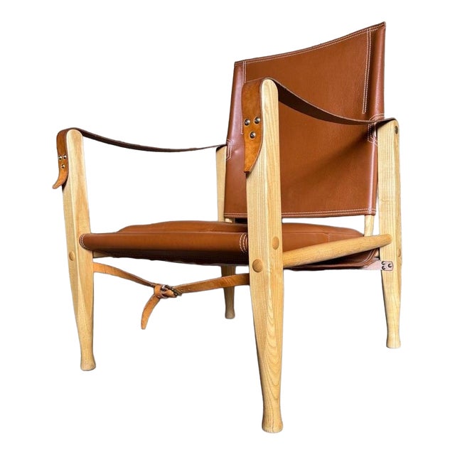 KK47000 Safari Chair in Ash with Cognac Leather by Kaare Klint for Carl Hansen & Søn For Sale