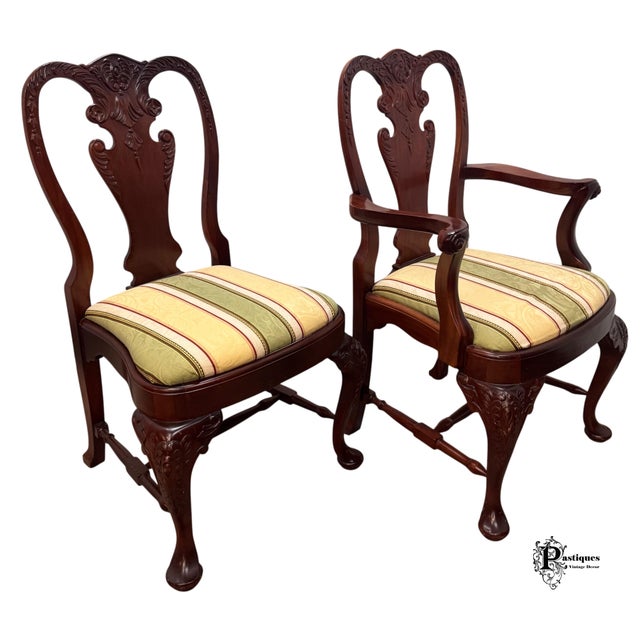 Late 20th Century Vintage Chippendale Style Mahogany Dining Chairs - Set of 6 For Sale - Image 5 of 10