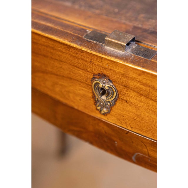 Brown Petite French Louis XV Style Walnut Slant-Front Desk, Stamped, circa 1810 For Sale - Image 8 of 10