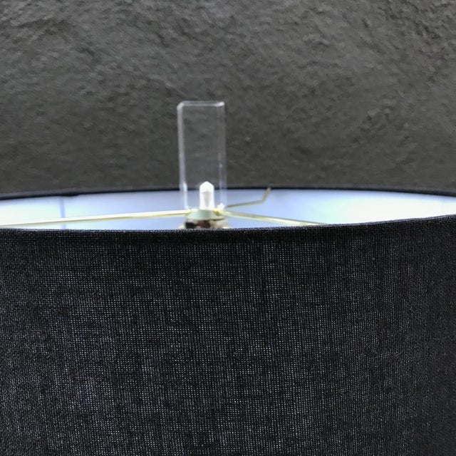 Transparent Les Prismatiques Lucite Diamond Block Lamps - a Pair For Sale - Image 8 of 10