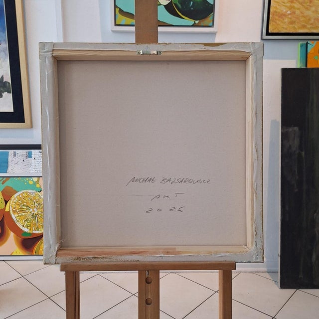 This artwork presents a striking study of the human form from a rear perspective, capturing the subject with profound...